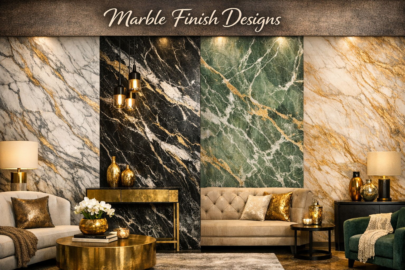 Royal play designs with marble finish wall design for home
