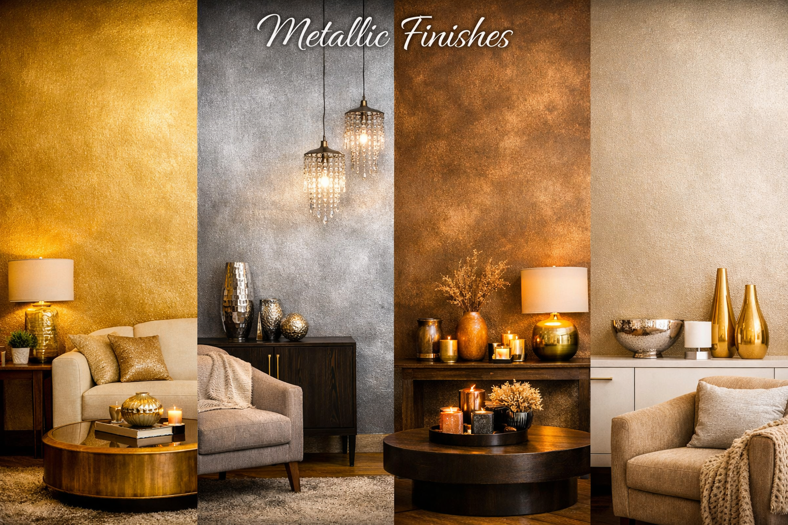 metallic wall paint textures design for luxury interiors