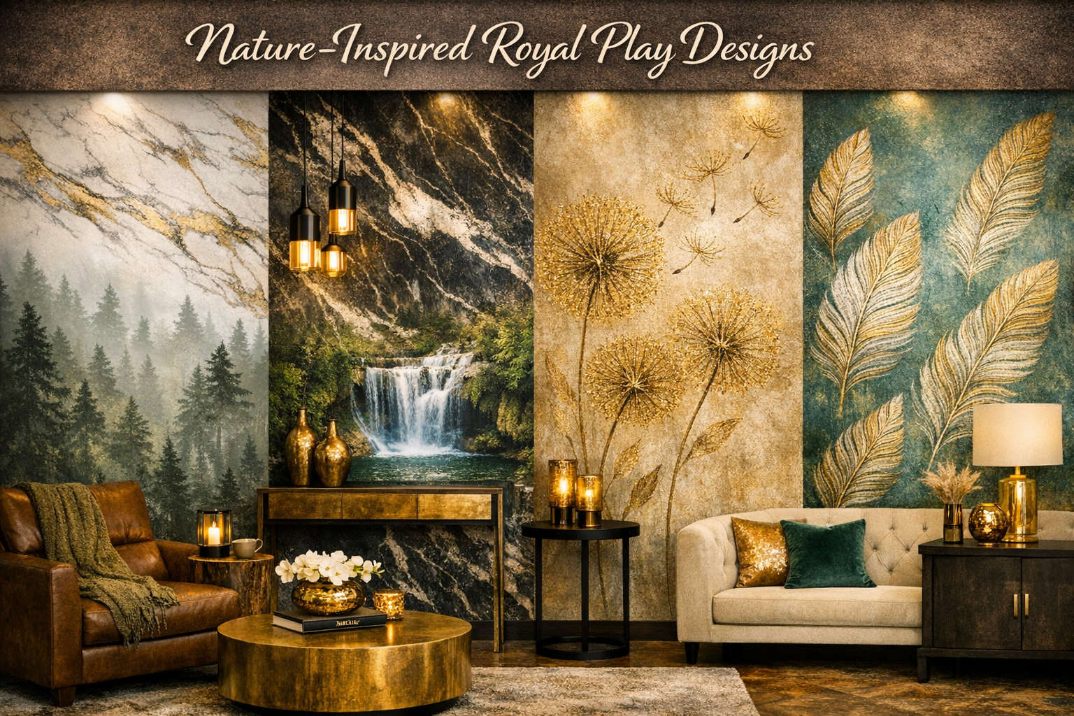 Natural texture, royal play designs for home interiors
