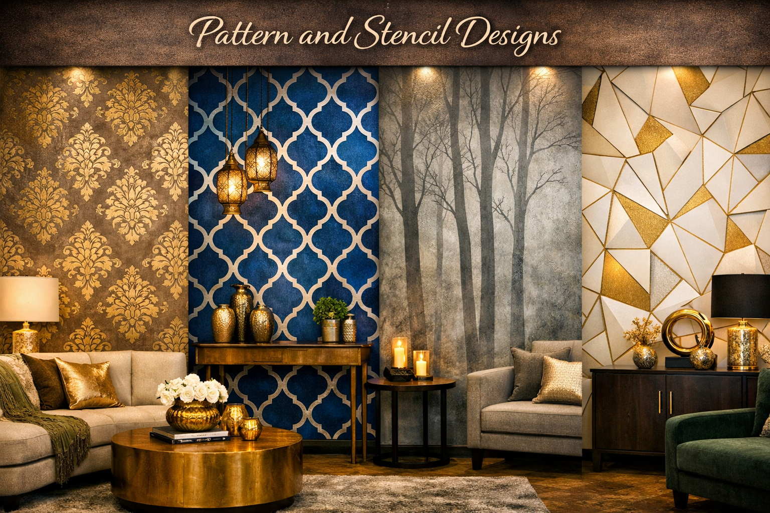 Geometric wall paint royal play designs for modern interiors