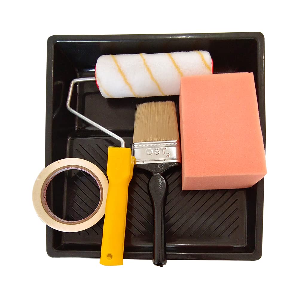 HOMEBOX mini Wall Painting Kit – Includes Paint Roller, Brush, Tray, Sponge & Masking Tape